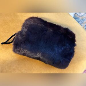 Vintage Genuine Fur Muff W/Wrist Strap